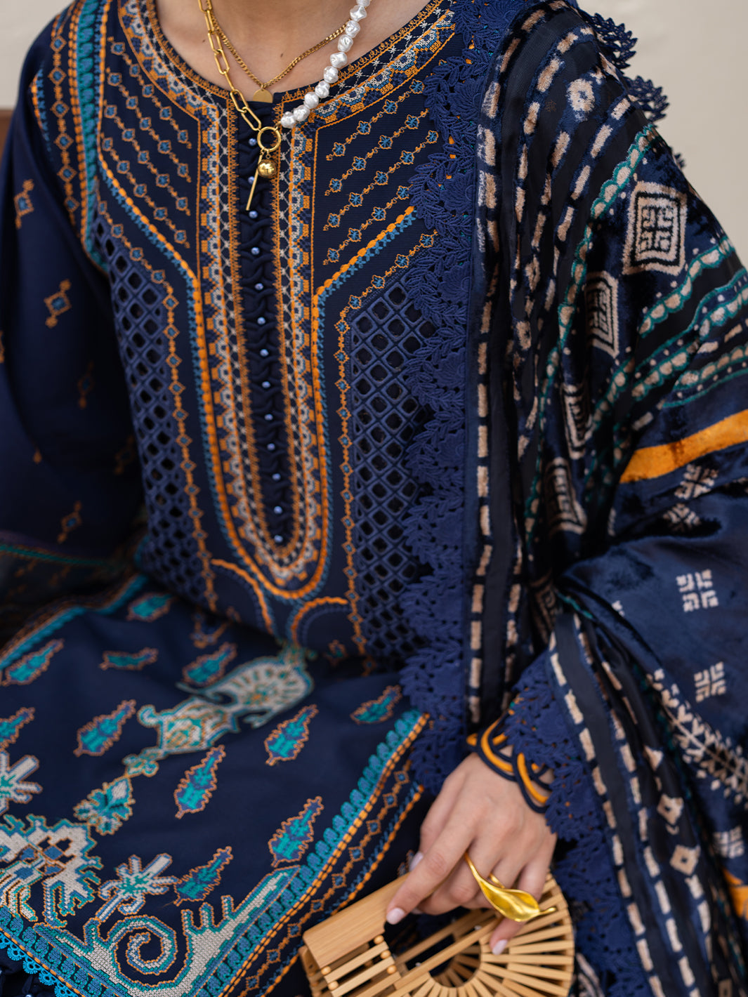 Bin Ilyas | Olivia Embroidered Winter 24 |  522 - A by Bin Ilyas - Designer Dress - Type: Ladies Clothes - Available at Libayah - 100% Original