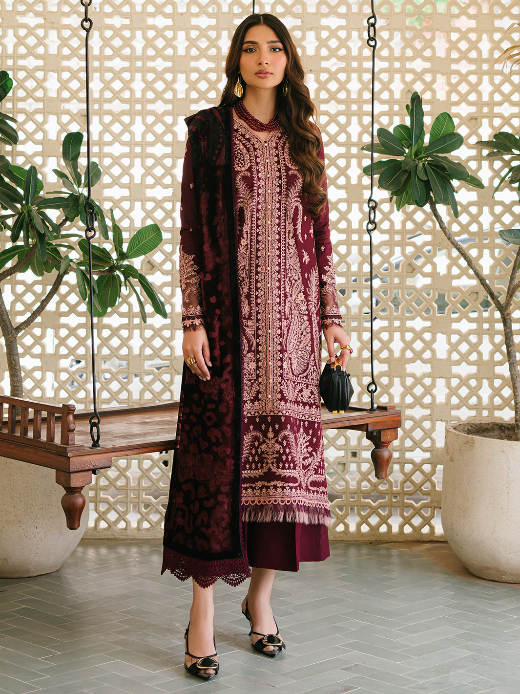 Bin Ilyas | Olivia Embroidered Winter 24 |  523 - A by Bin Ilyas - Designer Dress - Type: Ladies Clothes - Available at Libayah - 100% Original