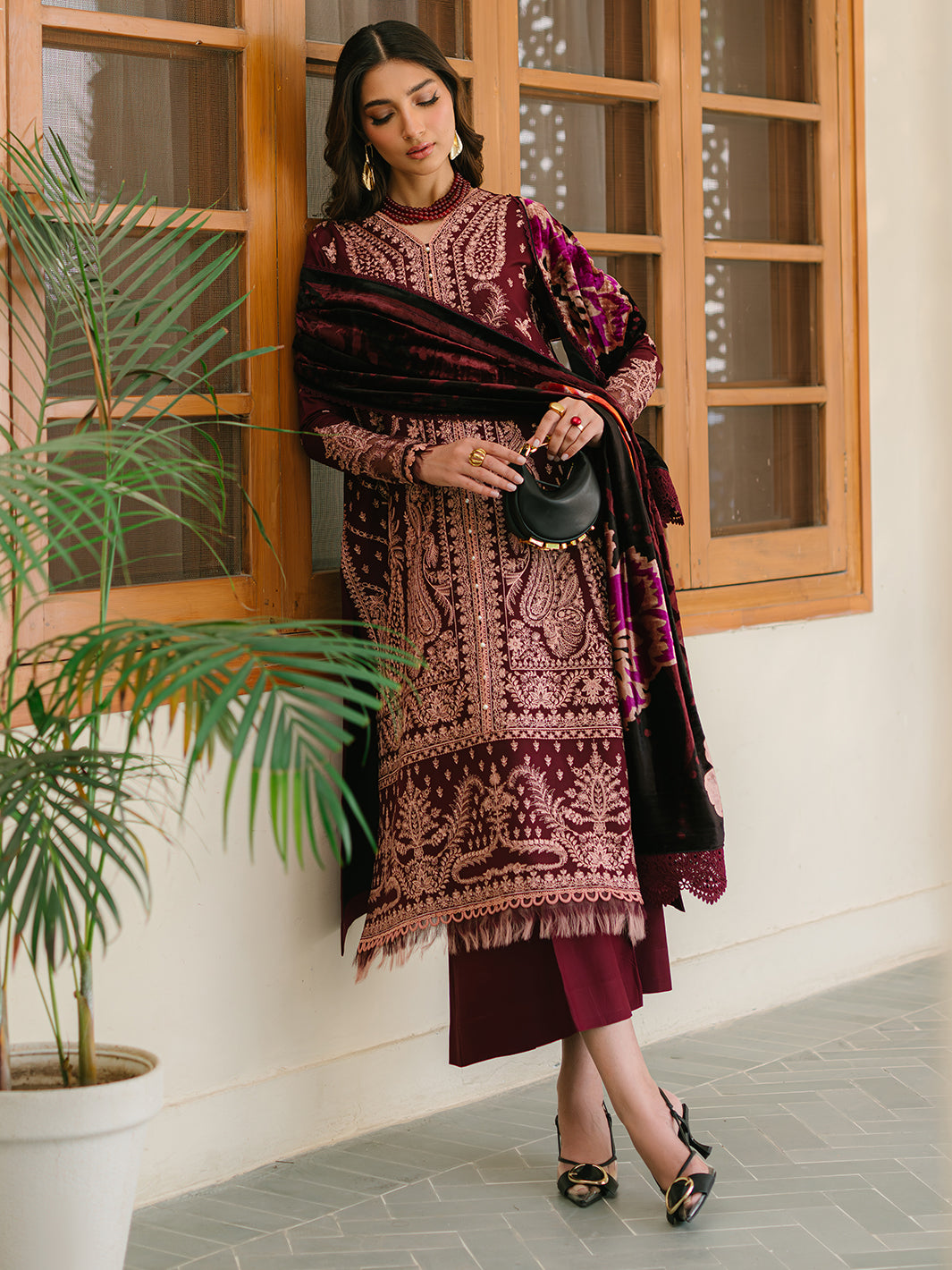 Bin Ilyas | Olivia Embroidered Winter 24 |  523 - A by Bin Ilyas - Designer Dress - Type: Ladies Clothes - Available at Libayah - 100% Original