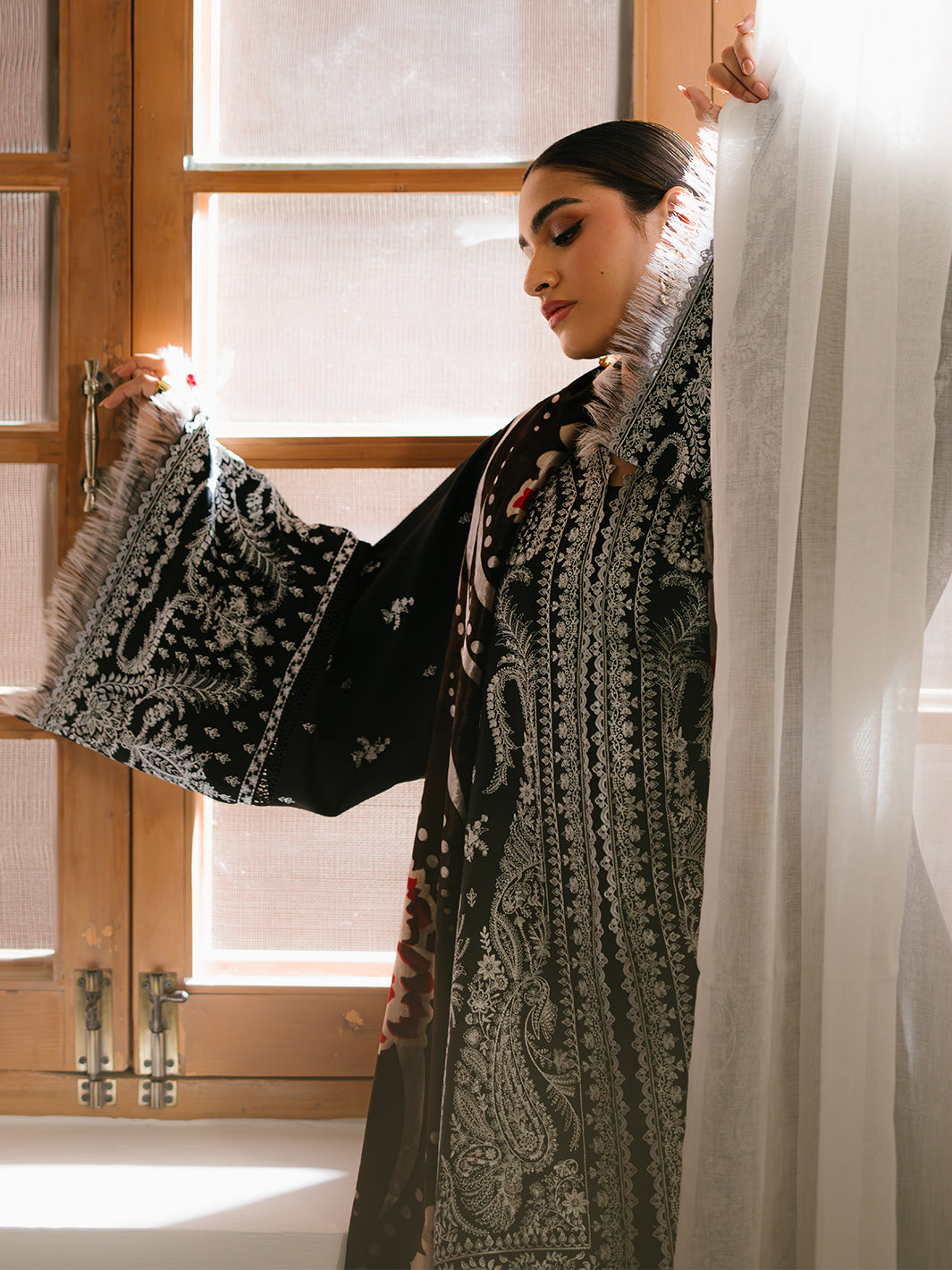 Bin Ilyas | Olivia Embroidered Winter 24 |  523 - B by Bin Ilyas - Designer Dress - Type: Ladies Clothes - Available at Libayah - 100% Original