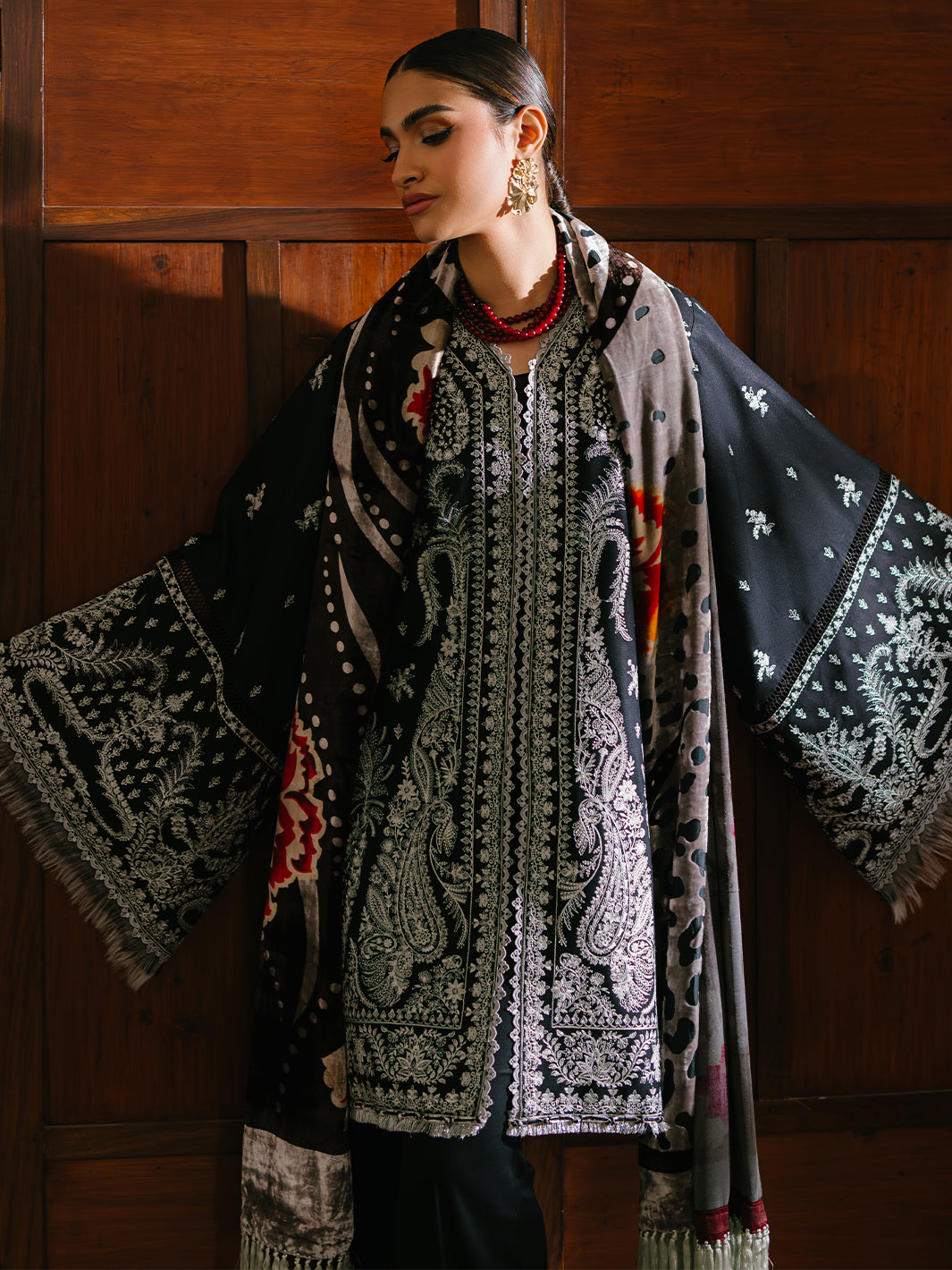 Bin Ilyas | Olivia Embroidered Winter 24 |  523 - B by Bin Ilyas - Designer Dress - Type: Ladies Clothes - Available at Libayah - 100% Original