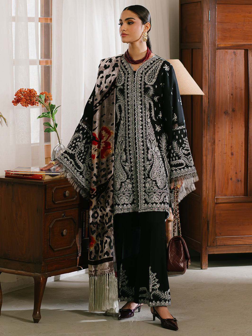 Bin Ilyas | Olivia Embroidered Winter 24 |  523 - B by Bin Ilyas - Designer Dress - Type: Ladies Clothes - Available at Libayah - 100% Original