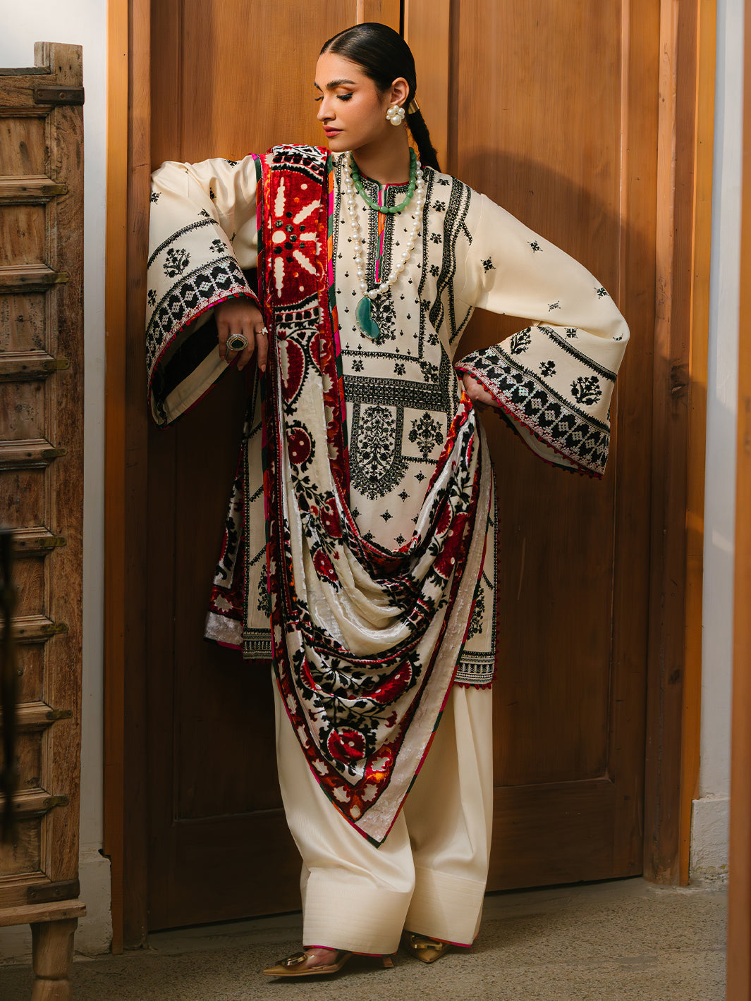 Bin Ilyas | Olivia Embroidered Winter 24 |  524 - A by Bin Ilyas - Designer Dress - Type: Ladies Clothes - Available at Libayah - 100% Original