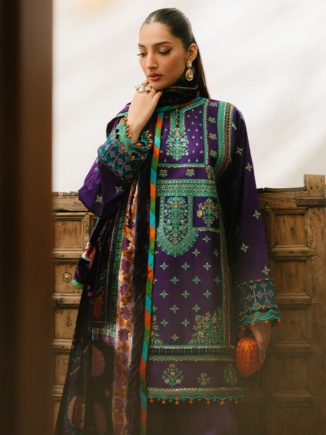 Bin Ilyas | Olivia Embroidered Winter 24 |   524 - B by Bin Ilyas - Designer Dress - Type: Ladies Clothes - Available at Libayah - 100% Original