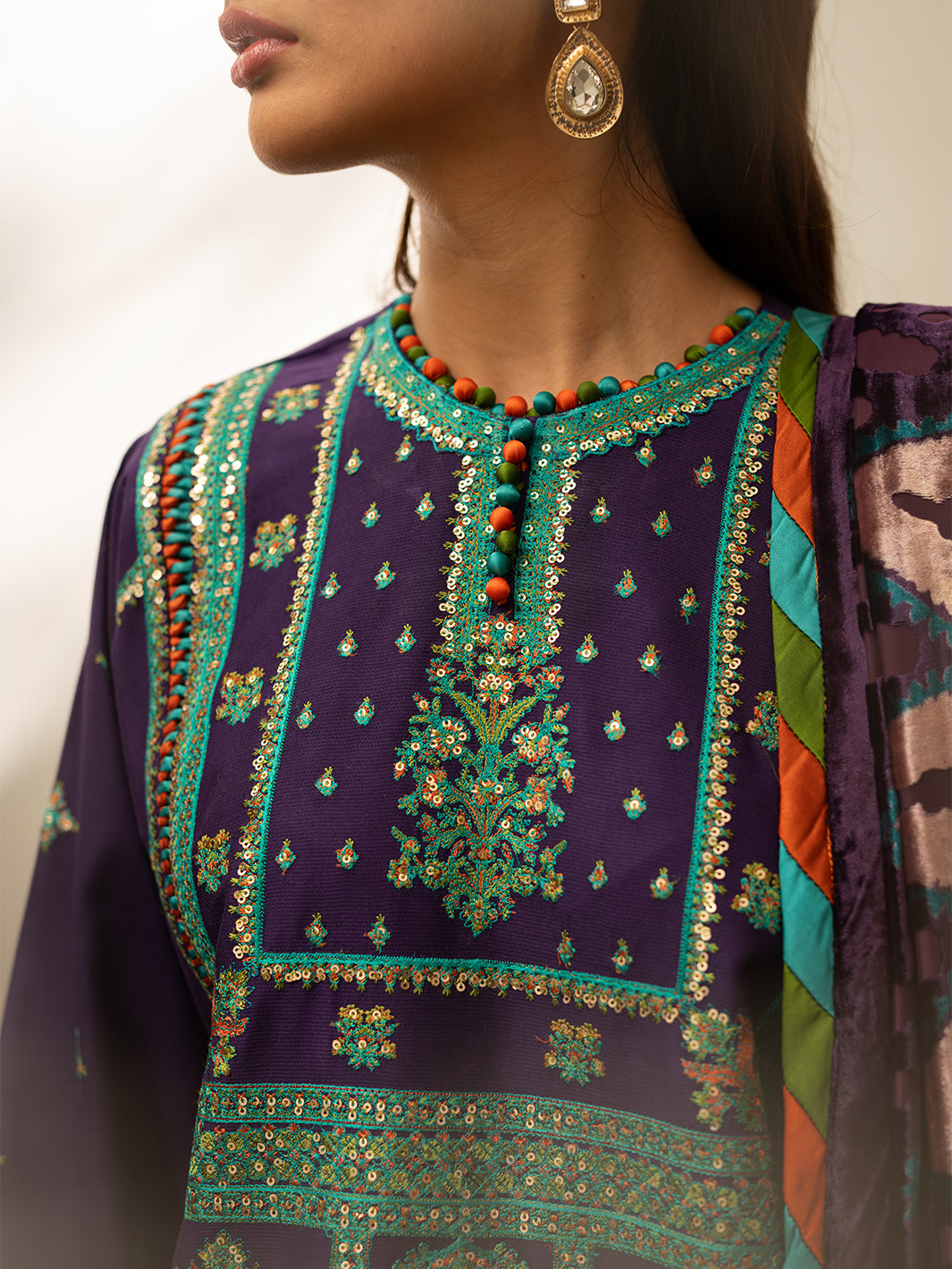 Bin Ilyas | Olivia Embroidered Winter 24 |   524 - B by Bin Ilyas - Designer Dress - Type: Ladies Clothes - Available at Libayah - 100% Original