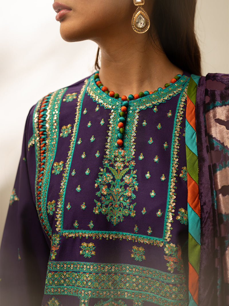 Bin Ilyas | Olivia Embroidered Winter 24 |   524 - B by Bin Ilyas - Designer Dress - Type: Ladies Clothes - Available at Libayah - 100% Original