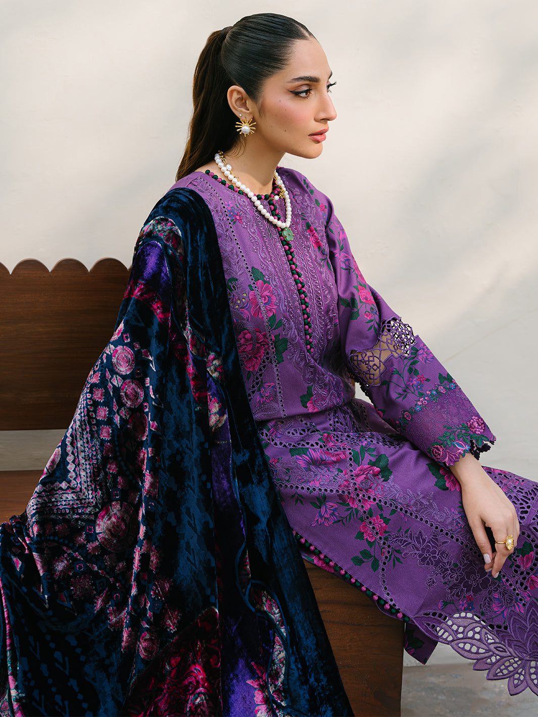 Bin Ilyas | Olivia Embroidered Winter 24 | 526 - A by Bin Ilyas - Designer Dress - Type: Ladies Clothes - Available at Libayah - 100% Original