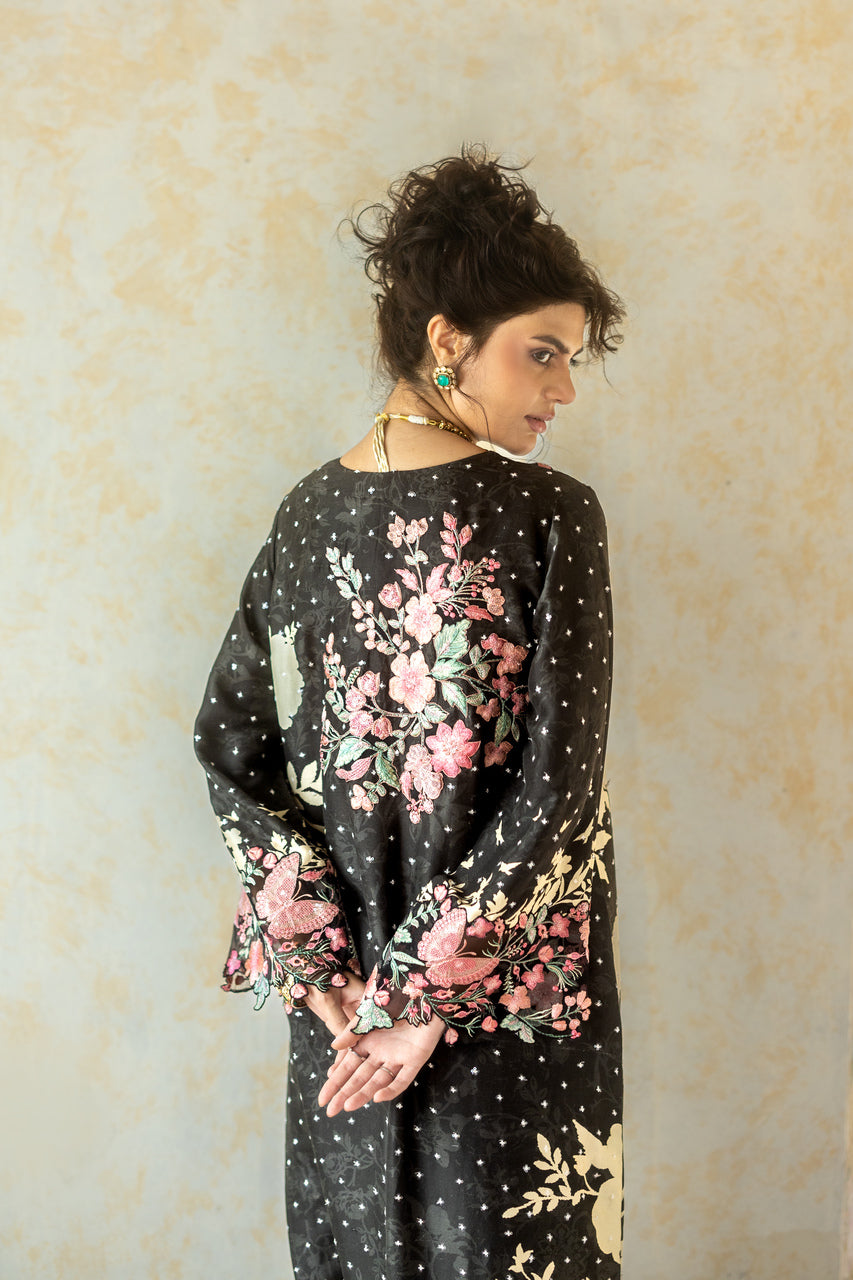 Zainab Chottani | Summer Edition 26 | Black Charm Kaftan by Zainab Chottani - Designer Dress  - Type : Ladies Clothes - Available at Libayah - 100% Original 