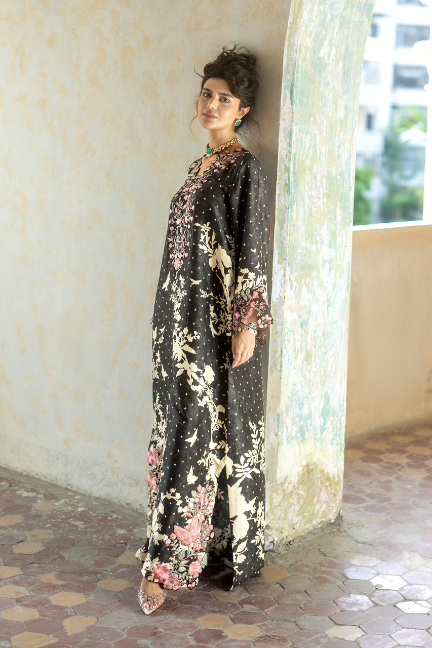 Zainab Chottani | Summer Edition 26 | Black Charm Kaftan by Zainab Chottani - Designer Dress  - Type : Ladies Clothes - Available at Libayah - 100% Original 