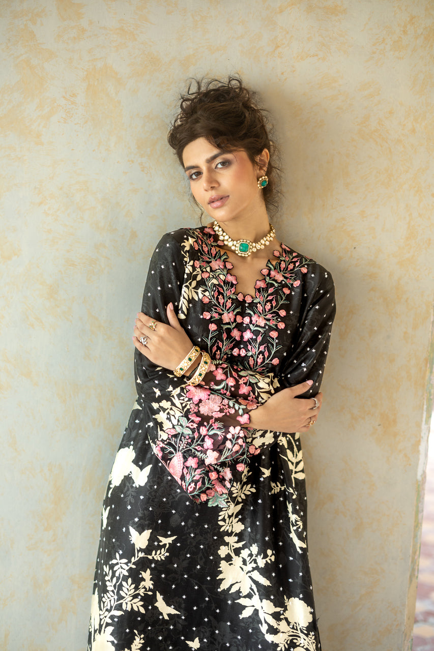 Zainab Chottani | Summer Edition 26 | Black Charm Kaftan by Zainab Chottani - Designer Dress  - Type : Ladies Clothes - Available at Libayah - 100% Original 