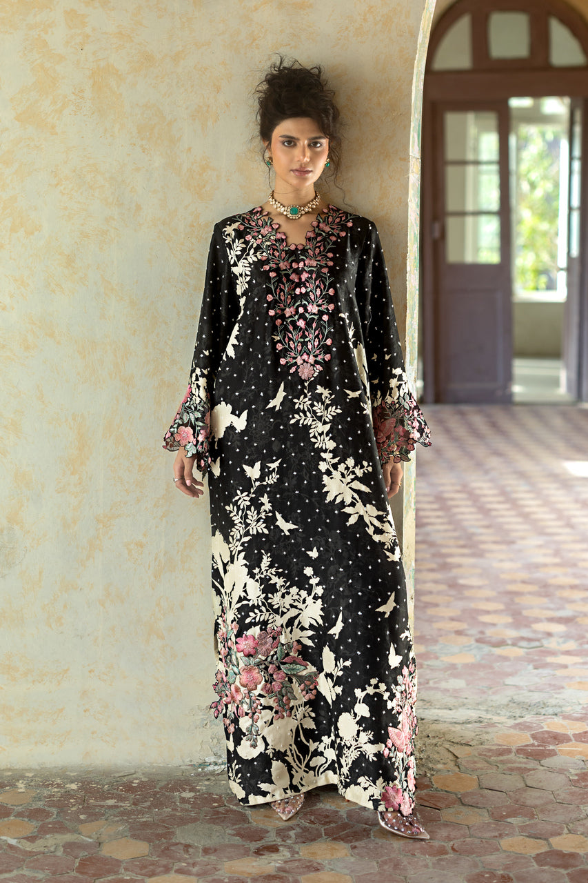 Zainab Chottani | Summer Edition 26 | Black Charm Kaftan by Zainab Chottani - Designer Dress  - Type : Ladies Clothes - Available at Libayah - 100% Original 