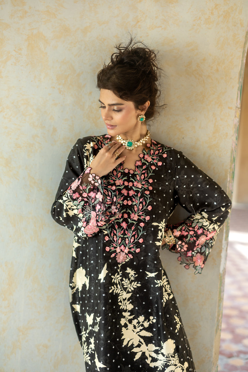 Zainab Chottani | Summer Edition 26 | Black Charm Kaftan by Zainab Chottani - Designer Dress  - Type : Ladies Clothes - Available at Libayah - 100% Original 