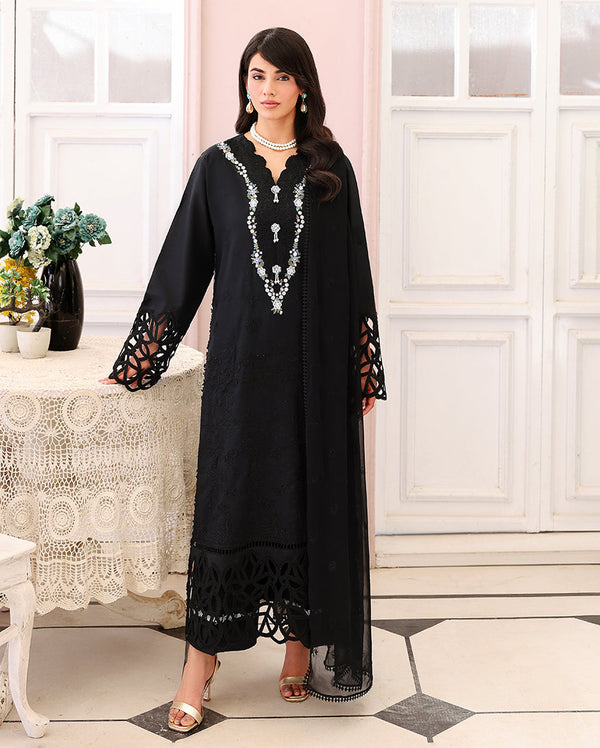 Roheenaz | Veil of Summer Chikankari | Black Lace by Roheenaz - Designer Dress  - Type : Ladies Clothes - Available at Libayah - 100% Original 