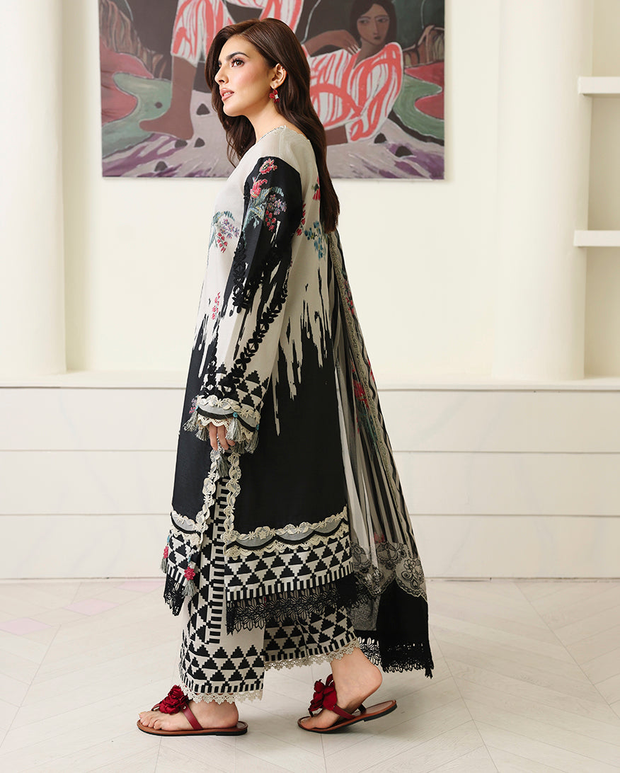 Roheenaz | Petals in Print | Black Petals by Roheenaz - Designer Dress  - Type : Ladies Clothes - Available at Libayah - 100% Original 
