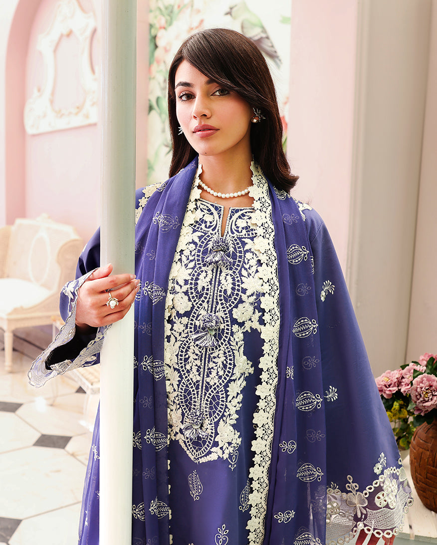 Roheenaz | Veil of Summer Chikankari | Blanc Mirage by Roheenaz - Designer Dress  - Type : Ladies Clothes - Available at Libayah - 100% Original 