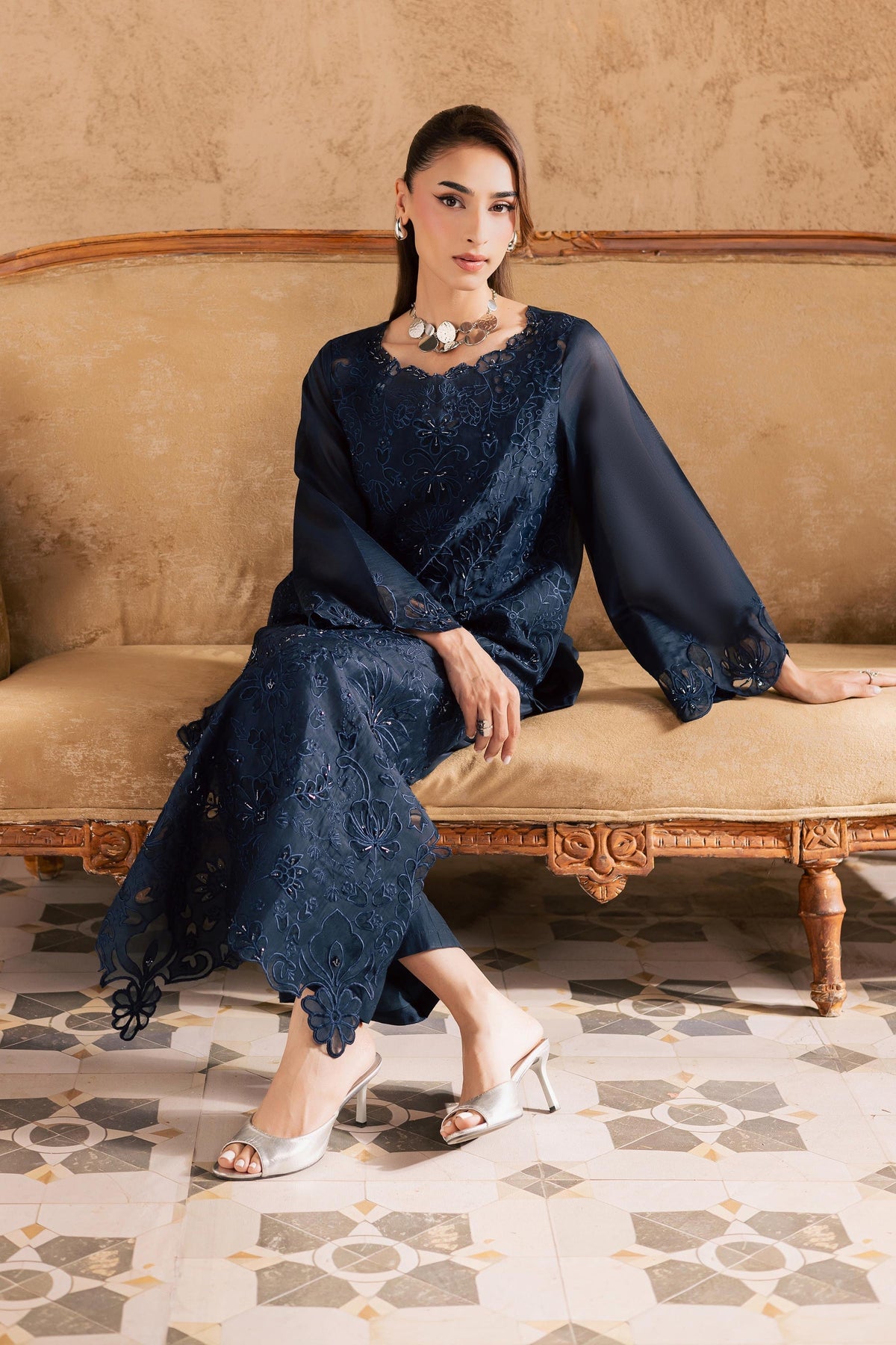Batik | Festive Eid 26 | Blue Manila - by Libayah - Registered Vendor of : Batik - 100% Original Designer Dress