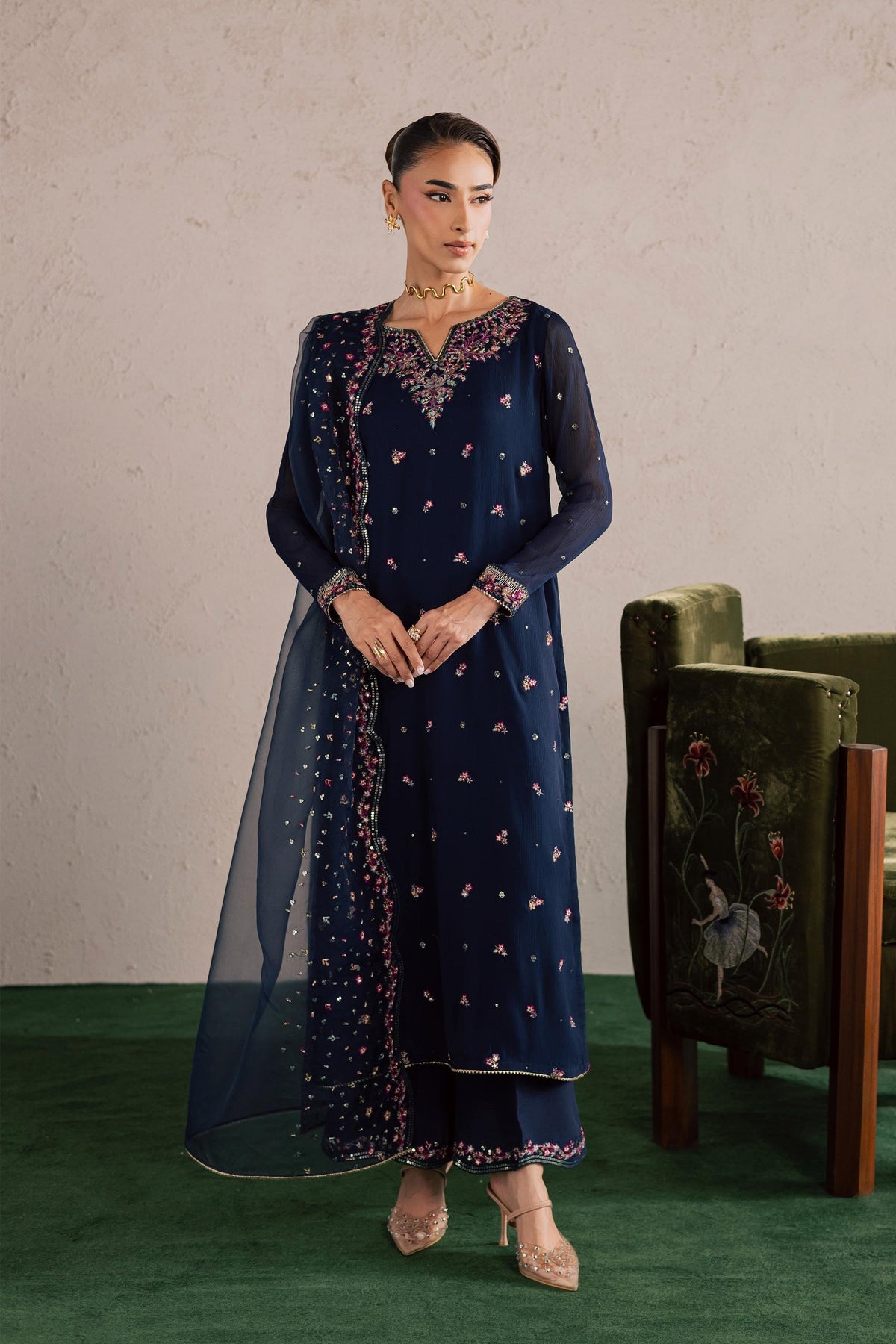 Batik | Festive Eid 26 | Bluey - by Libayah - Registered Vendor of : Batik - 100% Original Designer Dress