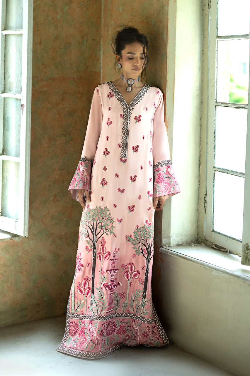 Zainab Chottani | Summer Edition 26 | Blush Serenade Kaftan by Zainab Chottani - Designer Dress  - Type : Ladies Clothes - Available at Libayah - 100% Original 