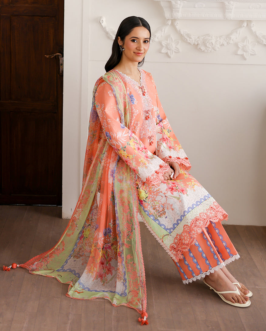 Roheenaz | Sunlit Tales Printed Embroidered Edit | Blush tale - by Libayah - Registered Vendor of : Roheenaz - 100% Original Designer Dress