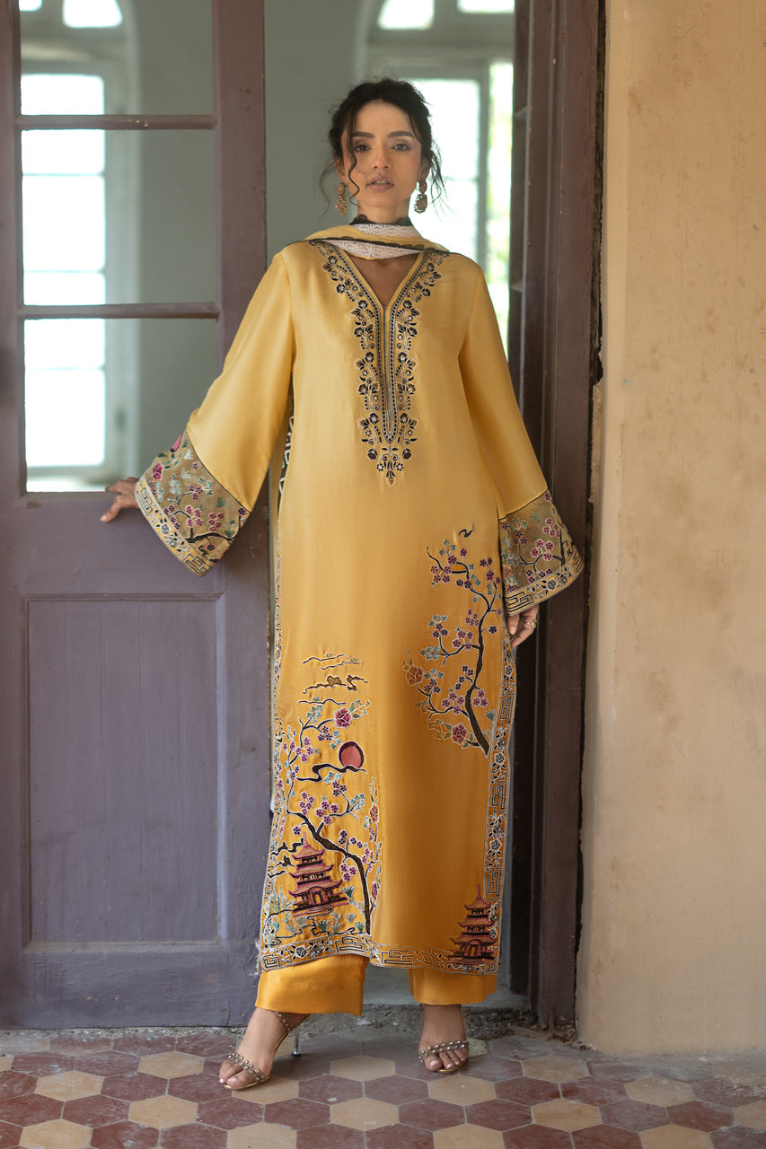 Zainab Chottani | Summer Edition 26 |Butter Yellow by Zainab Chottani - Designer Dress  - Type : Ladies Clothes - Available at Libayah - 100% Original 