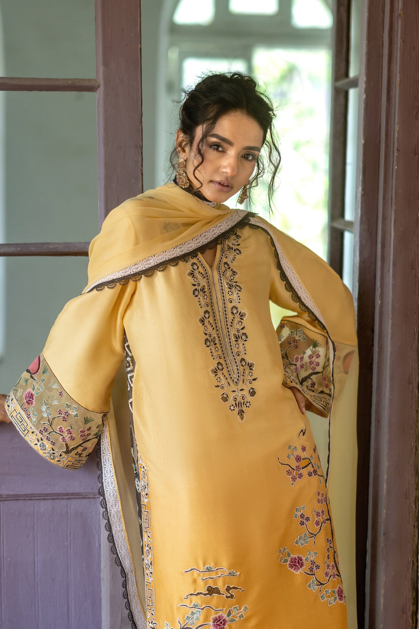 Zainab Chottani | Summer Edition 26 |Butter Yellow by Zainab Chottani - Designer Dress  - Type : Ladies Clothes - Available at Libayah - 100% Original 