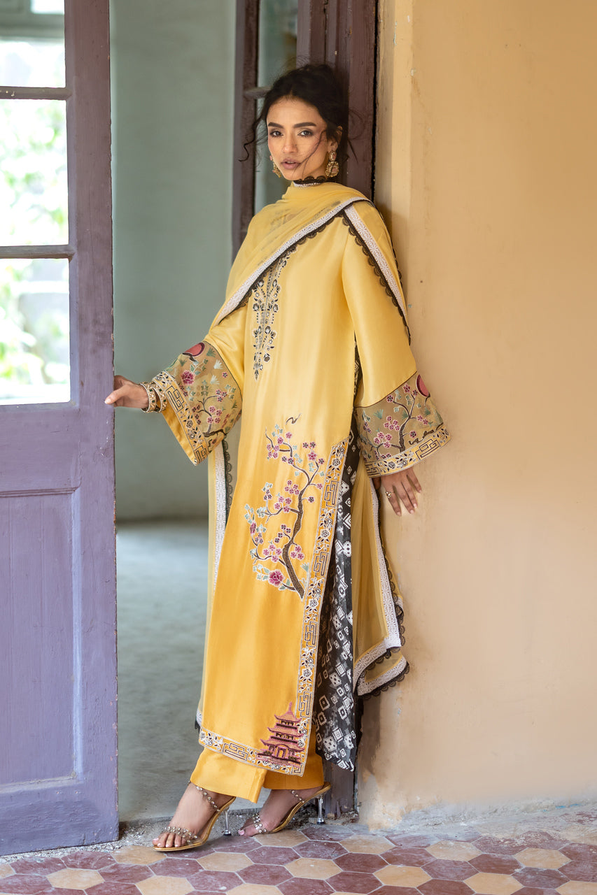 Zainab Chottani | Summer Edition 26 |Butter Yellow by Zainab Chottani - Designer Dress  - Type : Ladies Clothes - Available at Libayah - 100% Original 