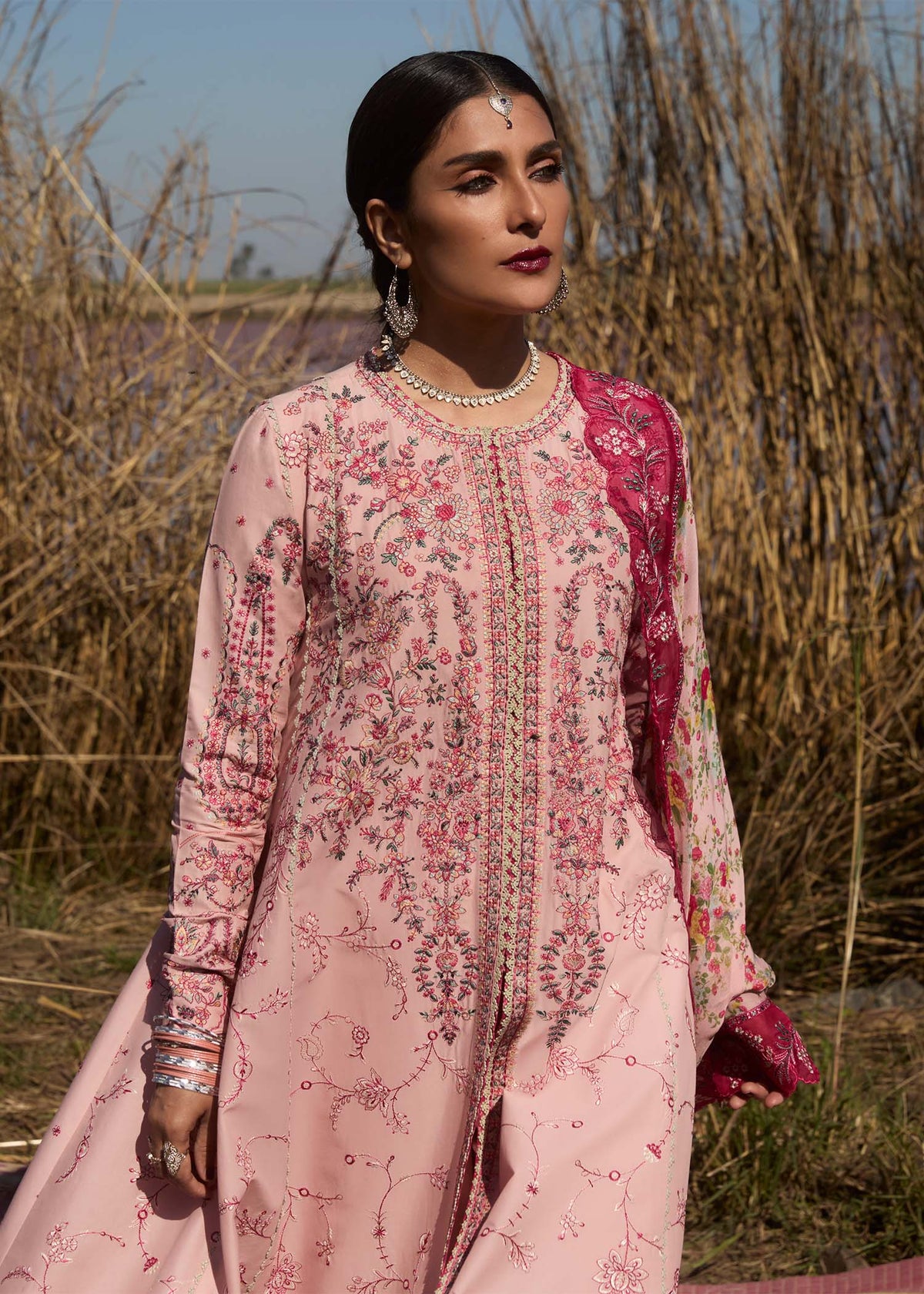 Hussain Rehar | Surkh Eid Pret'25 | Neher by Hussain Rehar - Designer Dress  - Type : Ladies Clothes - Available at Libayah - 100% Original 