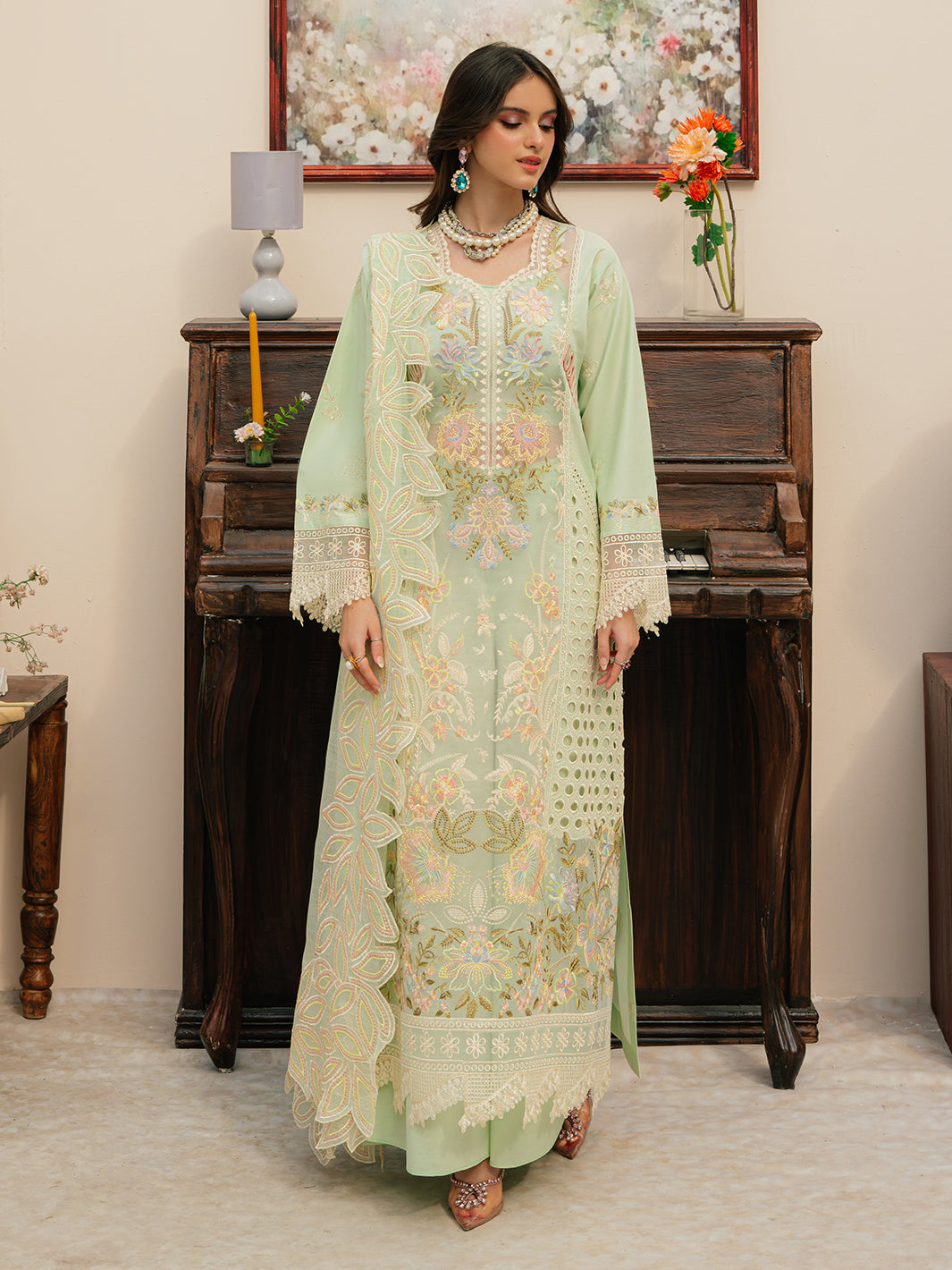 Mahnur | Allenura Luxury Lawn 24 | CAROLINE by Mahnur - Designer Dress - Type: Ladies Clothes - Available at Libayah - 100% Original