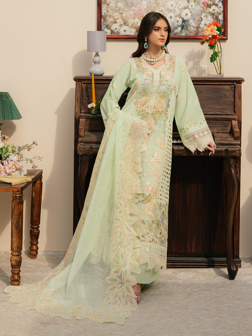 Mahnur | Allenura Luxury Lawn 24 | CAROLINE by Mahnur - Designer Dress - Type: Ladies Clothes - Available at Libayah - 100% Original