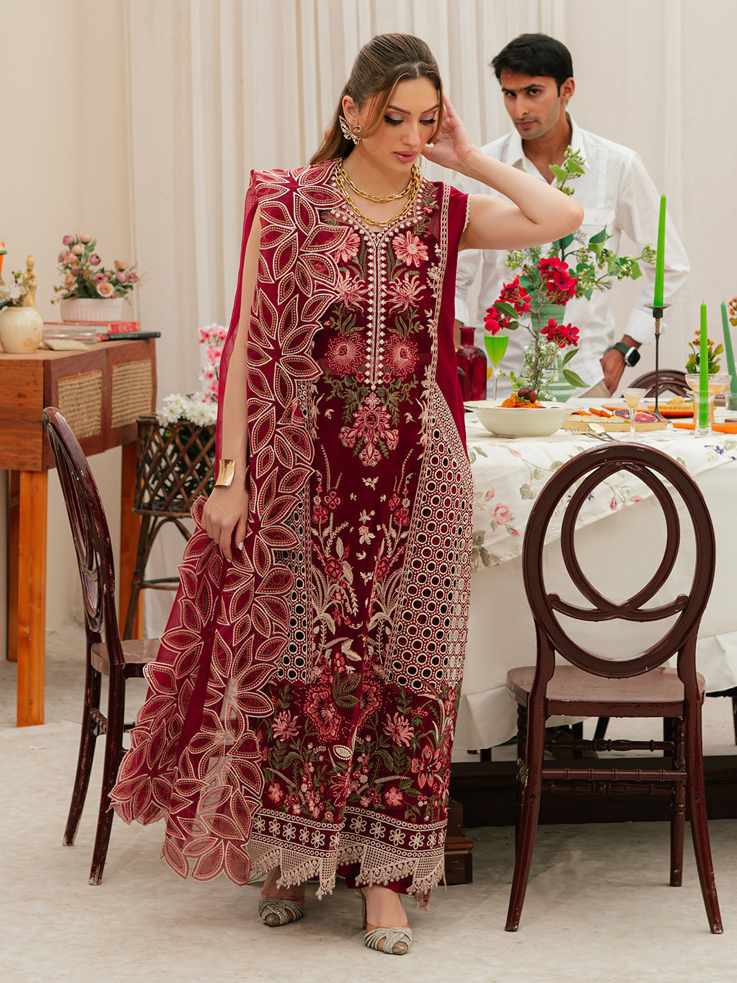 Mahnur | Allenura Luxury Lawn 24 | CELESTIAL by Mahnur - Designer Dress - Type: Ladies Clothes - Available at Libayah - 100% Original