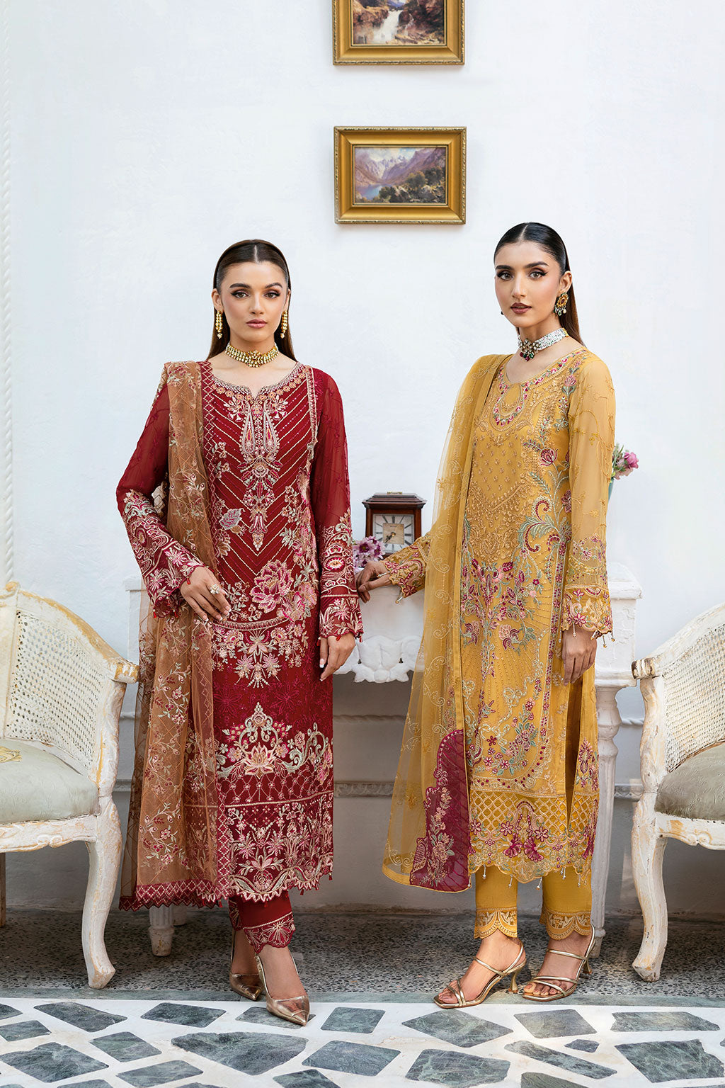 Ramsha | Chevron Chiffon Collection | A-1004 by Ramsha - Designer Dress - Type: Ladies Clothes - Available at Libayah - 100% Original