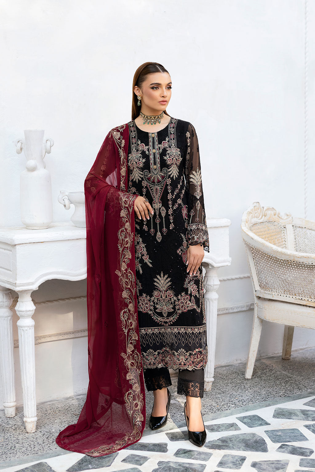 Ramsha | Chevron Chiffon Collection | A-1008 by Ramsha - Designer Dress - Type: Ladies Clothes - Available at Libayah - 100% Original