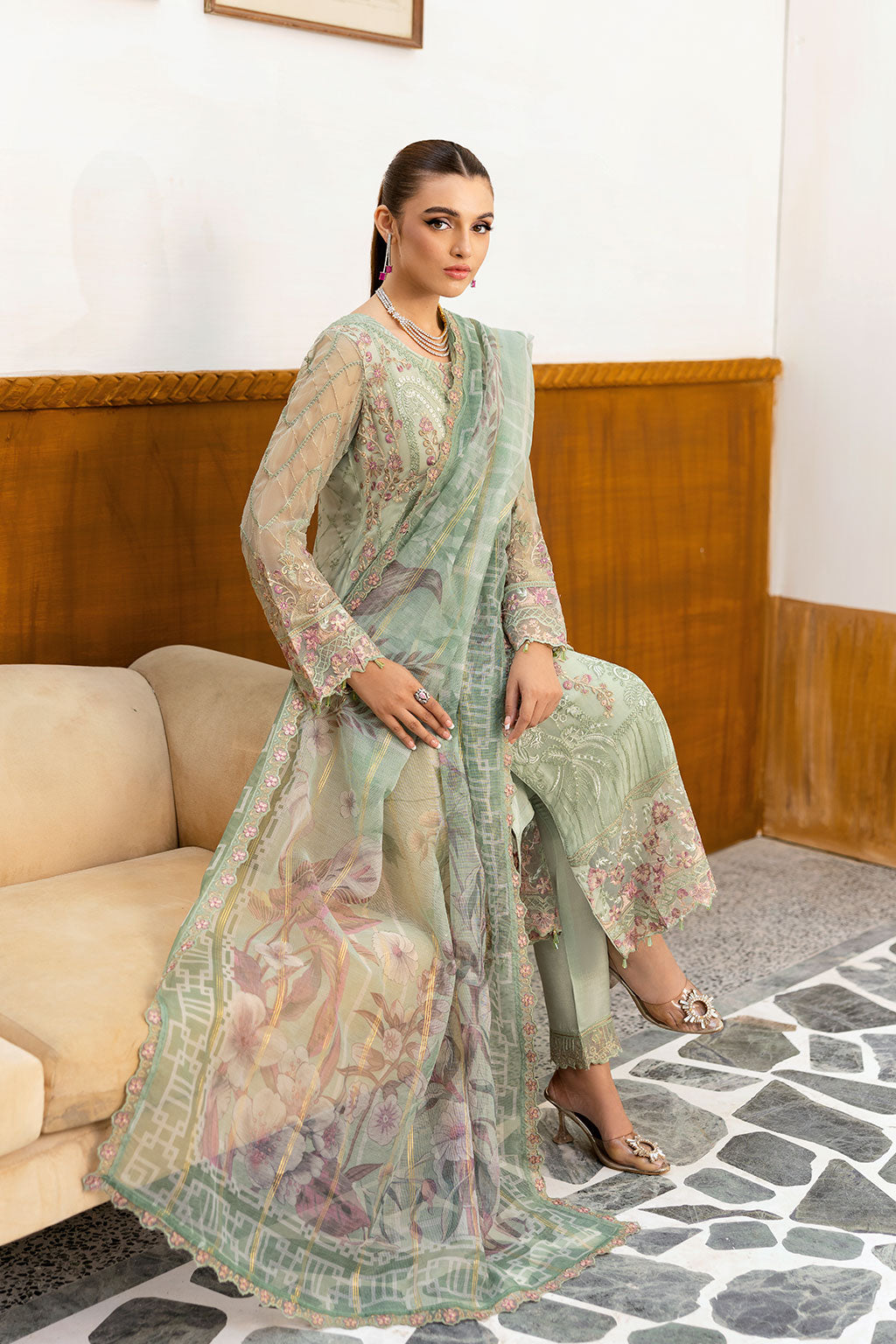 Ramsha | Chevron Chiffon Collection | A-1003 by Ramsha - Designer Dress - Type: Ladies Clothes - Available at Libayah - 100% Original