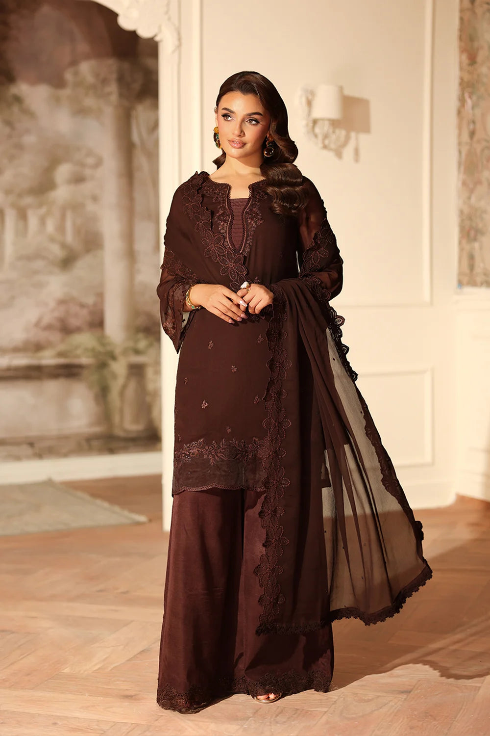 Cocoa Drape – authentic Pakistani dress from the Azure Ensembles collection for women in the UK