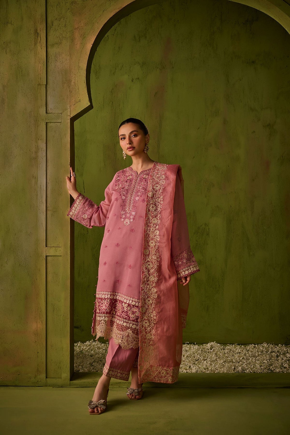 Dhanak | Festive Formals | SS24DU-3193 PINK 3Pcs by Saffron - Designer Dress - Type: Formal - Available at Libayah - 100% Original
