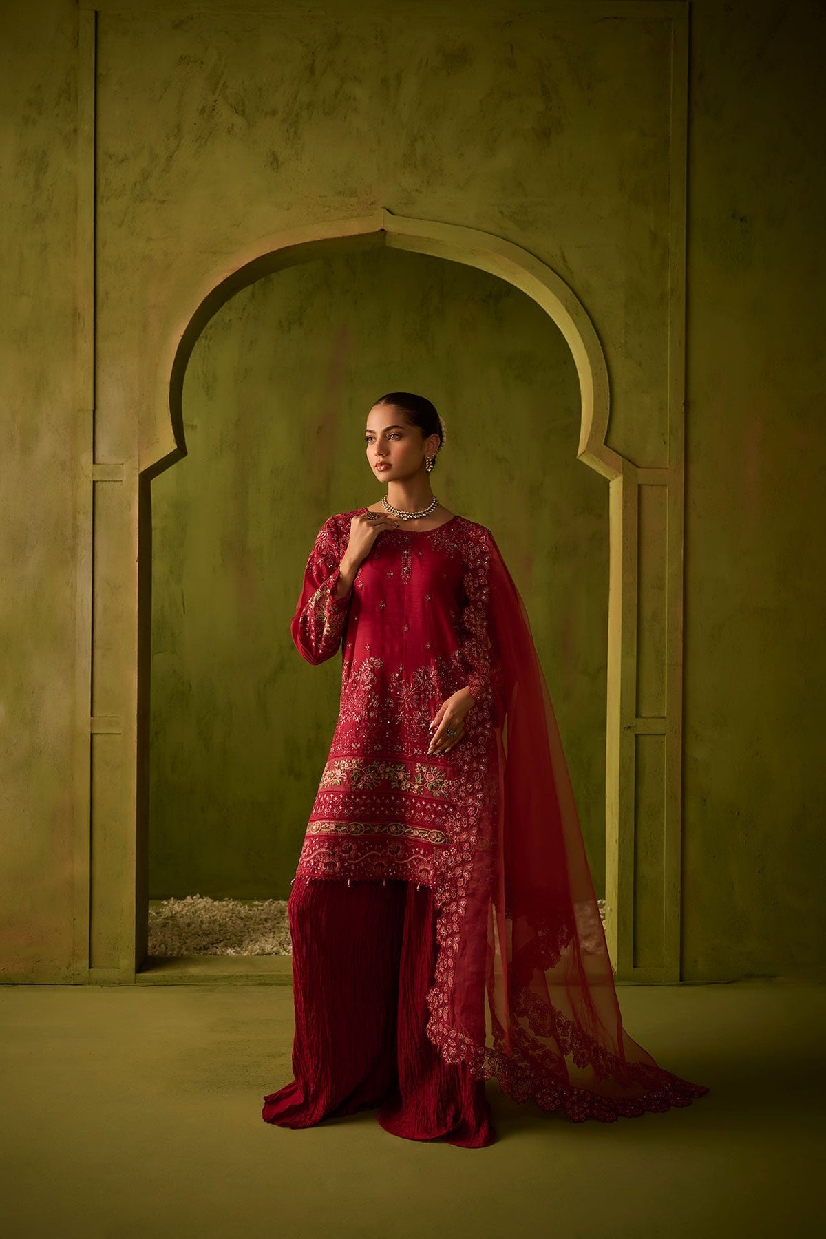 Dhanak | Festive Formals | SS24DU-3200 DARK-PINK 3Pcs by Dhanak - Designer Dress - Type: Formal - Available at Libayah - 100% Original