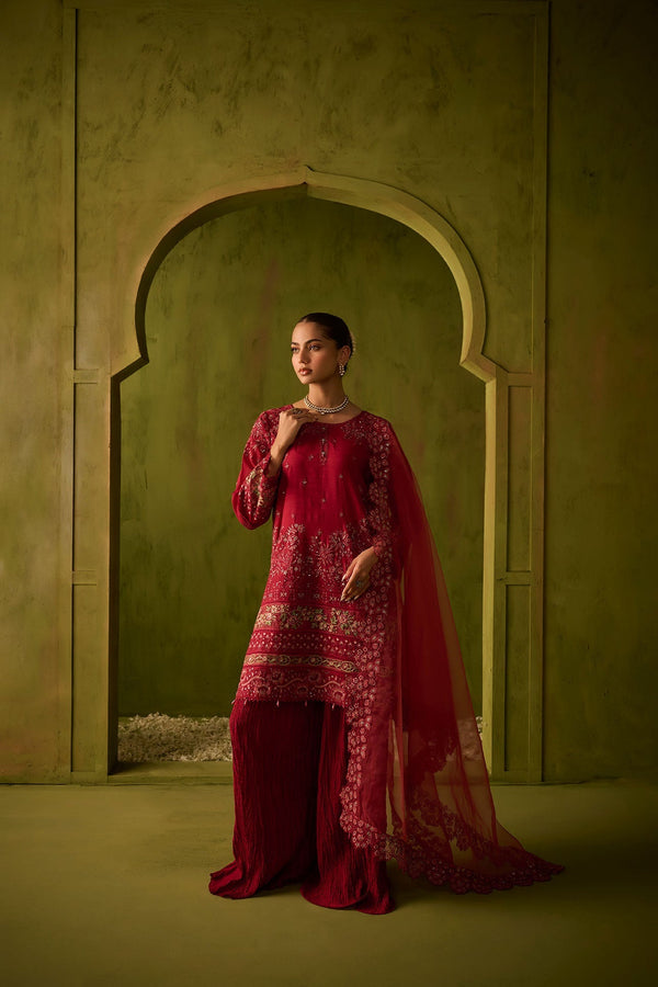 Dhanak | Festive Formals | SS24DU-3200 DARK-PINK 3Pcs by Dhanak - Designer Dress - Type: Formal - Available at Libayah - 100% Original