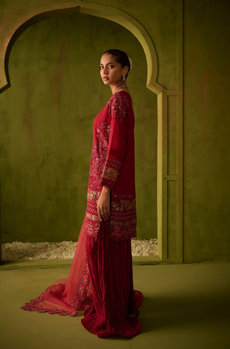 Dhanak | Festive Formals | SS24DU-3200 DARK-PINK 3Pcs by Dhanak - Designer Dress - Type: Formal - Available at Libayah - 100% Original
