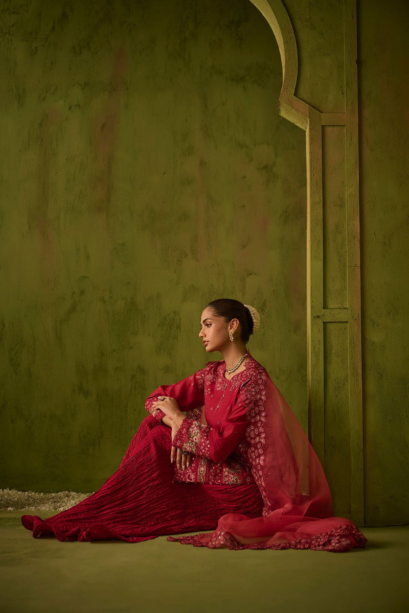 Dhanak | Festive Formals | SS24DU-3200 DARK-PINK 3Pcs by Dhanak - Designer Dress - Type: Formal - Available at Libayah - 100% Original
