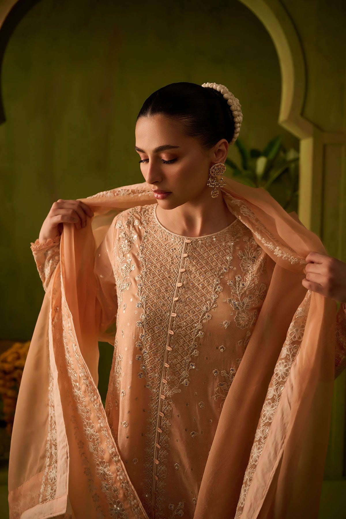 Dhanak | Festive Formals | SS24DU-3199 L-PINK 3Pcs by Dhanak - Designer Dress - Type: Formal - Available at Libayah - 100% Original