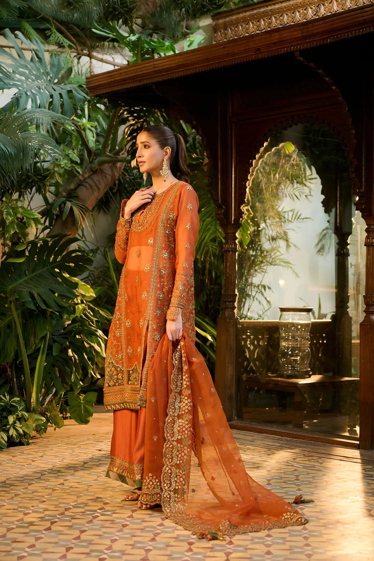 Dhanak | Bridal Couture | HF-3001 RUST by Dhanak - Designer Dress - Type: Ladies Clothes - Available at Libayah - 100% Original