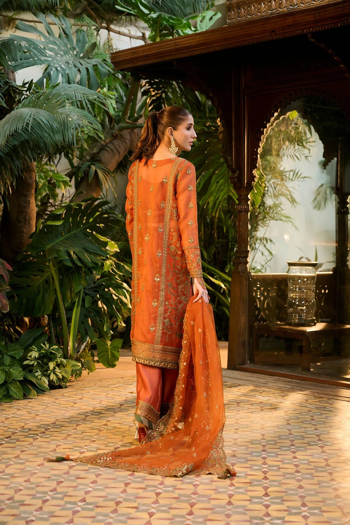 Dhanak | Bridal Couture | HF-3001 RUST by Dhanak - Designer Dress - Type: Ladies Clothes - Available at Libayah - 100% Original