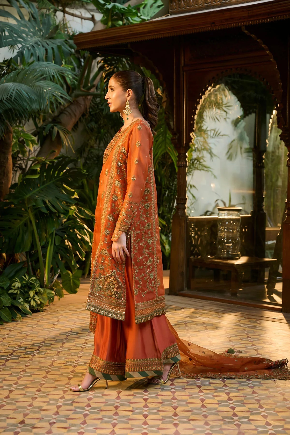 Dhanak | Bridal Couture | HF-3001 RUST by Dhanak - Designer Dress - Type: Ladies Clothes - Available at Libayah - 100% Original