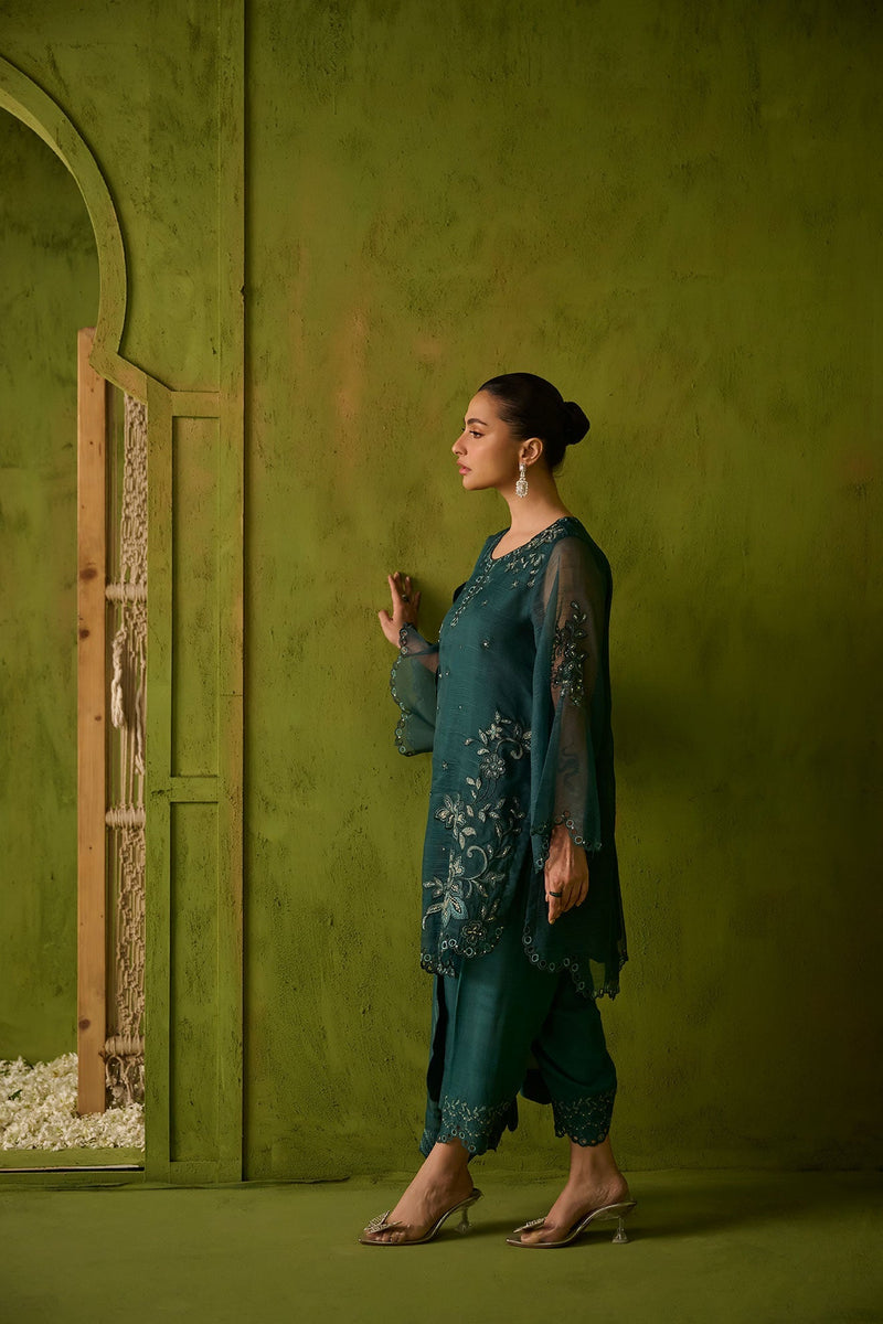 Dhanak | Festive Signature Pret | SS24DA-2478 DARK GREEN by Dhanak - Designer Dress - Type: Formal - Available at Libayah - 100% Original