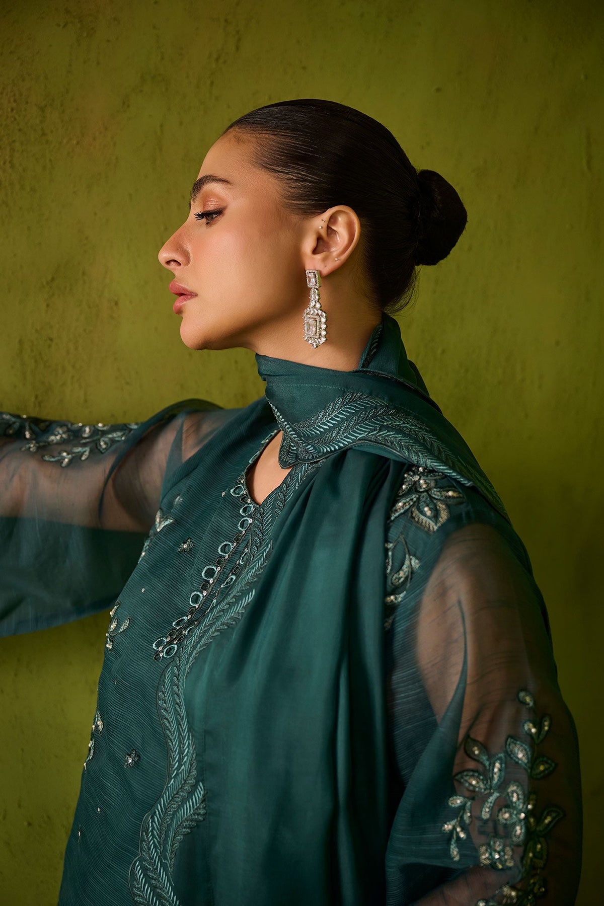 Dhanak | Festive Signature Pret | SS24DA-2478 DARK GREEN by Dhanak - Designer Dress - Type: Formal - Available at Libayah - 100% Original