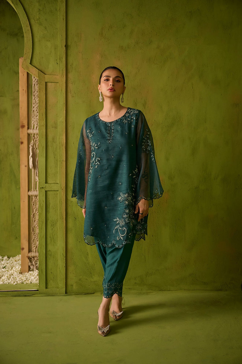 Dhanak | Festive Signature Pret | SS24DA-2478 DARK GREEN by Dhanak - Designer Dress - Type: Formal - Available at Libayah - 100% Original
