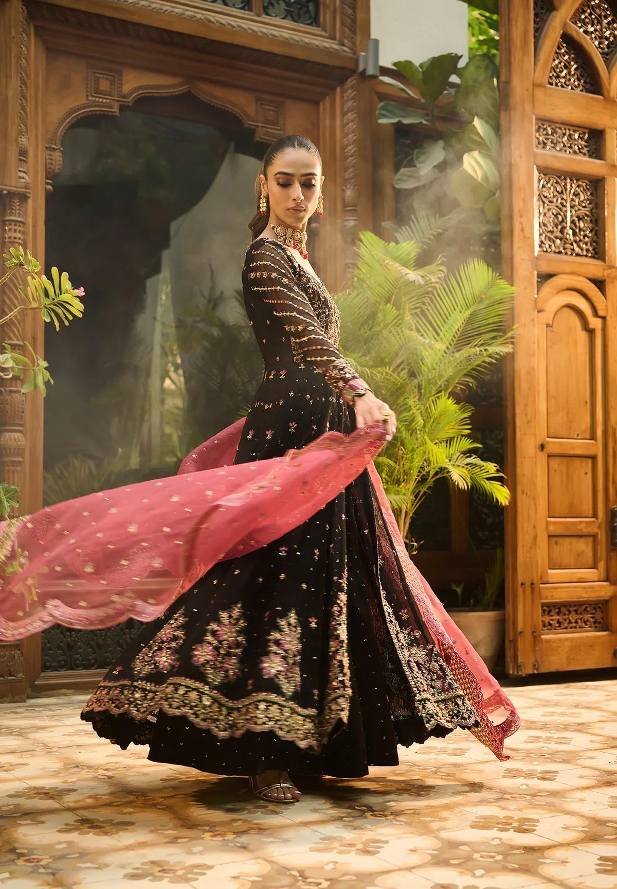 Dhanak | Bridal Couture | HF-3007 BLACK by Dhanak - Designer Dress - Type: Ladies Clothes - Available at Libayah - 100% Original