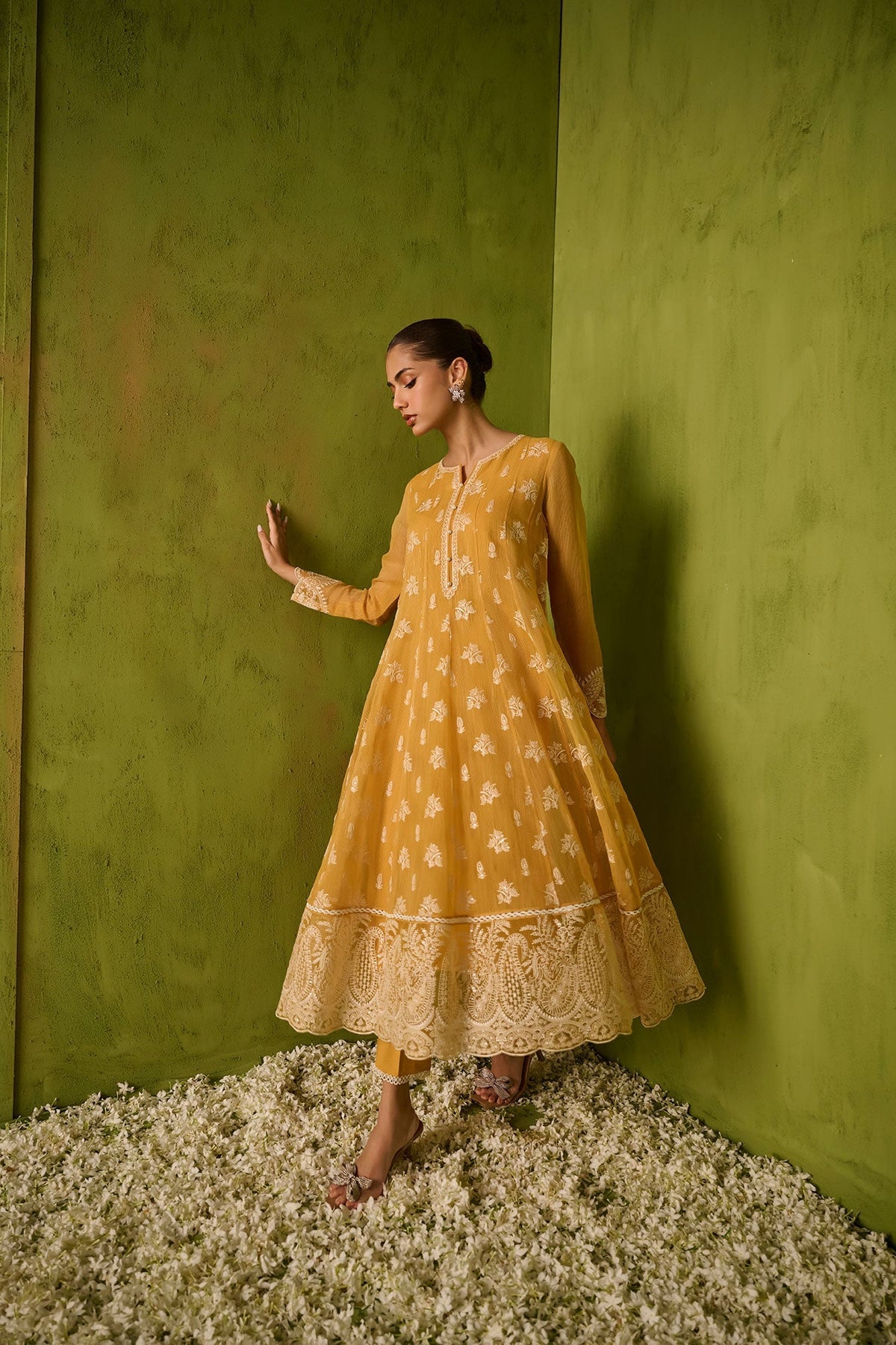 Dhanak | Festive Signature Pret | SS24DA-2479 MUSTARD by Dhanak - Designer Dress - Type: Formal - Available at Libayah - 100% Original