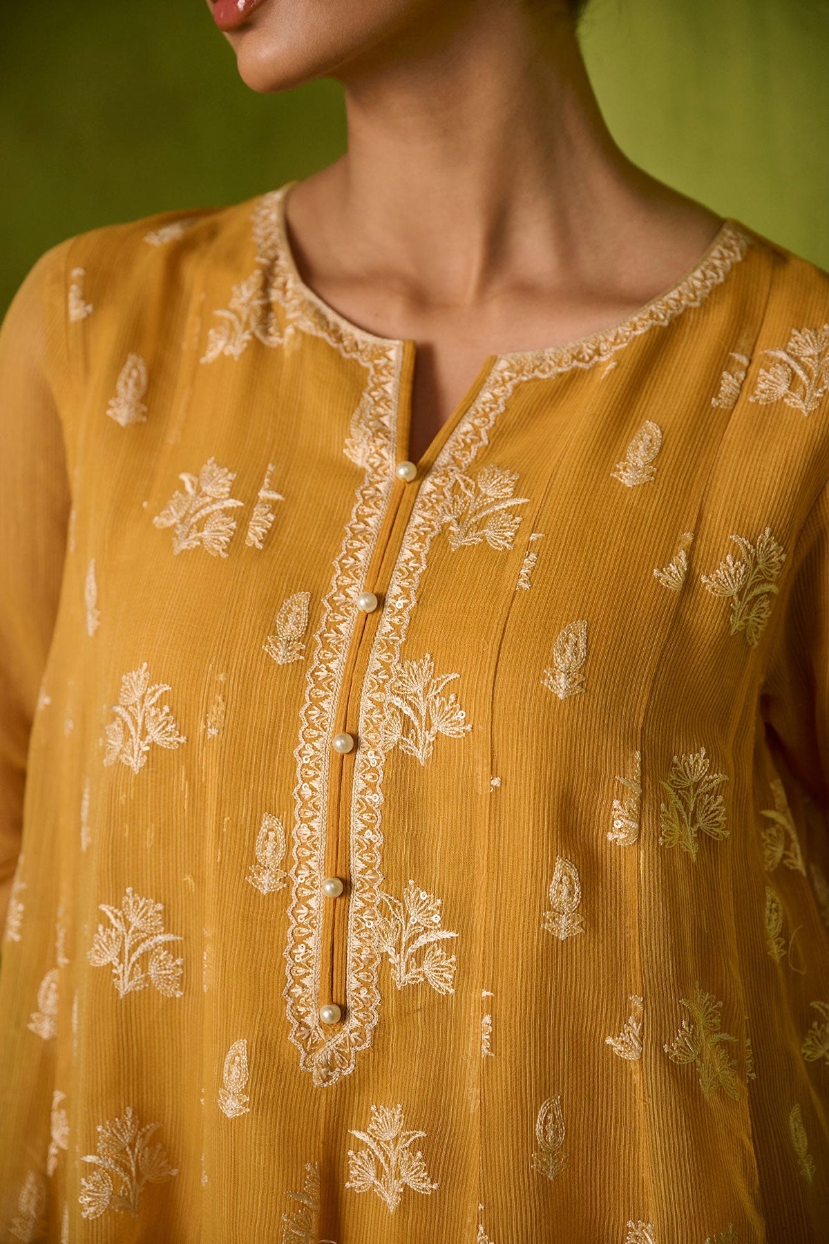 Dhanak | Festive Signature Pret | SS24DA-2479 MUSTARD by Dhanak - Designer Dress - Type: Formal - Available at Libayah - 100% Original
