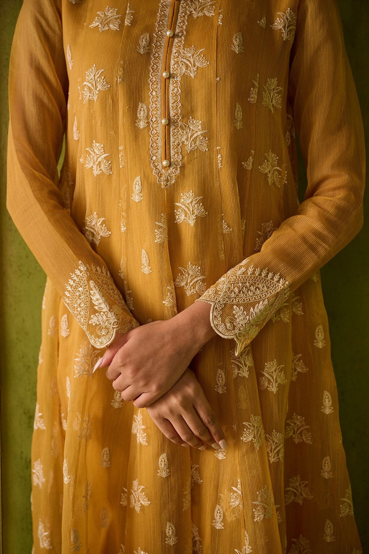 Dhanak | Festive Signature Pret | SS24DA-2479 MUSTARD by Dhanak - Designer Dress - Type: Formal - Available at Libayah - 100% Original